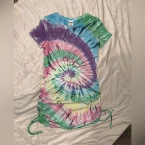PINK Victoria's Secret Blue and Purple Tie-Dye Top